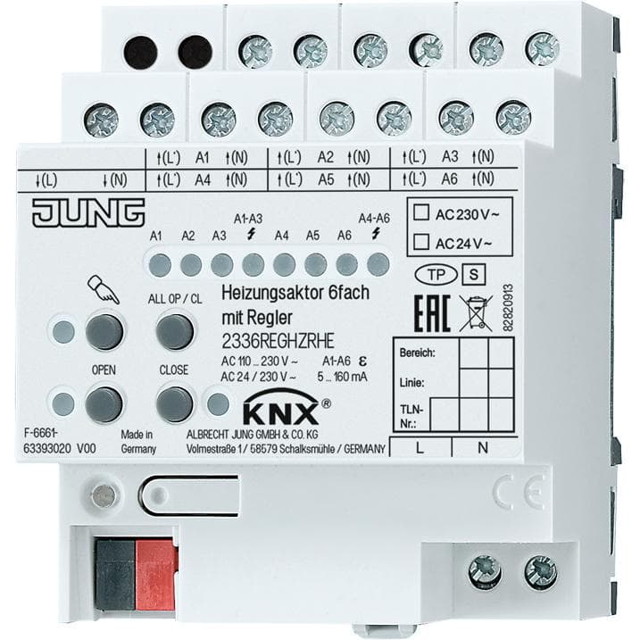 Actionneur chauffage 6 canaux - Produit KNX certifié