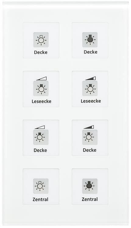 Bouton-poussoir en verre 8 touches